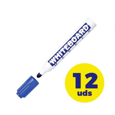 Molin Rotulador para Pizarra Blanca Punta Cónica Azul (Set de 12)